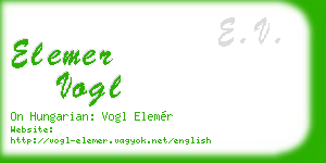 elemer vogl business card